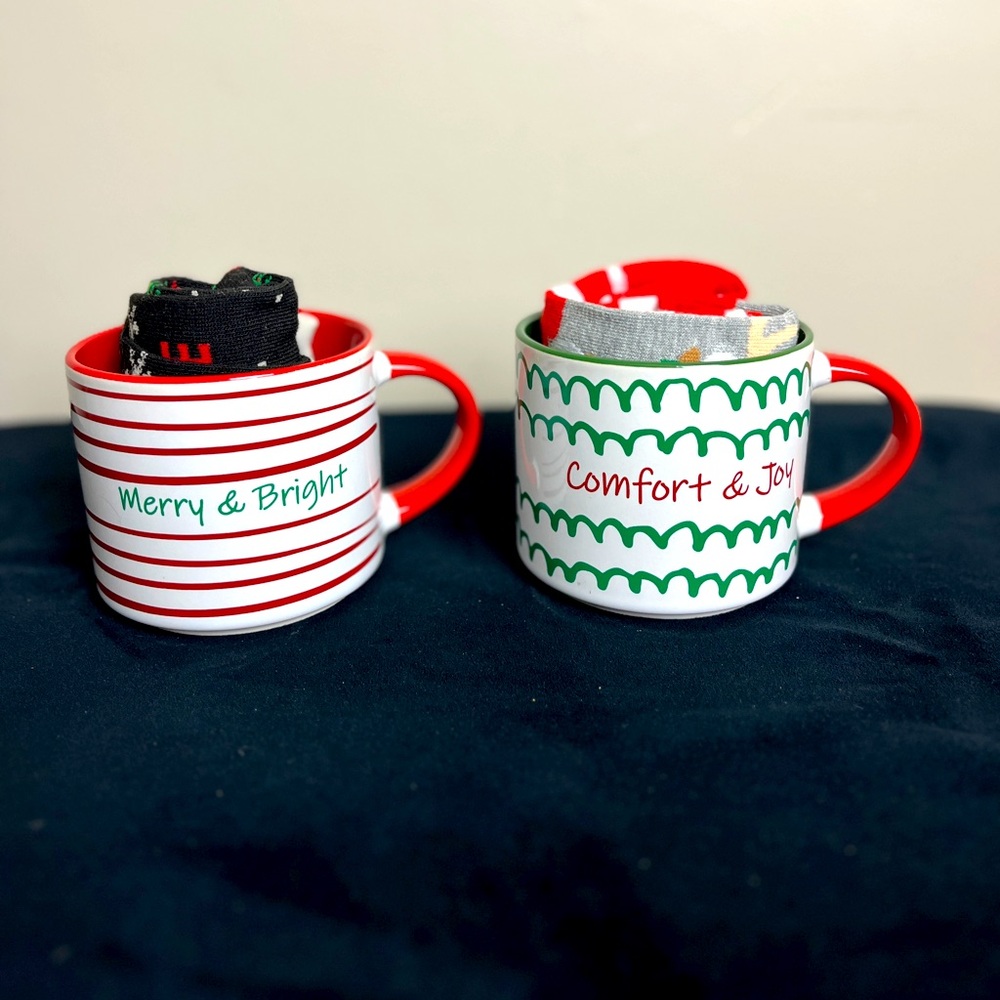 Christmas mugs and socks